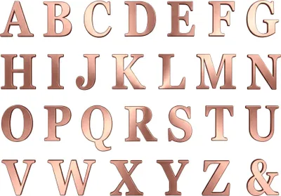 Image de Set de lettres autocollantes décoration de la pièce 48 pièces or rose 13,5 cm -