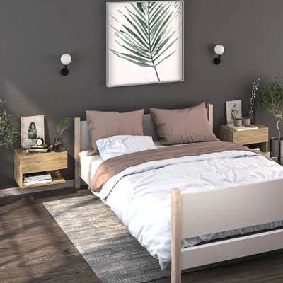Produktbild von vidaXL Wand-Nachttische 2 Stk. Sonoma-Eiche