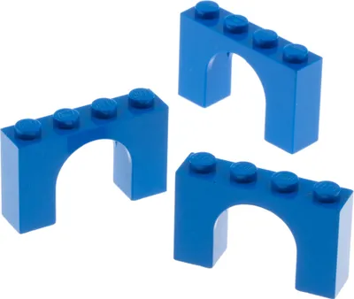 Produktbild von 3x Lego Bogenstein 1x4x2 blau Tor Bogen Burg Fenster Brücke 4142235 6182