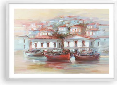 Produktbild von Gerahmtes Poster - Weißer Rahmen - Bild Segelboot Hafen - 70x50 cm - Wand Bild - Wanddeko - Wandbilder - Kunstposter - Wandposter - Bilderrahmen - Bilder - Kunstdruck - P2WAA70x50-4937