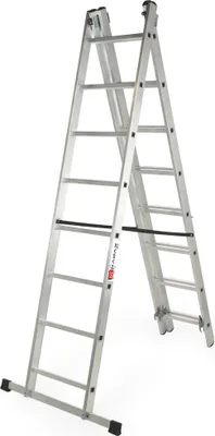Obrázok produktu pre Hliníkový rebrík – 3-dielny kombinovaný viacúčelový rebrík – 3x8 priečok – nosnosť 150 kg