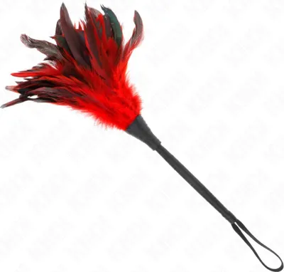 Obrázek produktu pro Kink - Red Maids lechtací kuřecí peří ve tvaru rohu 36 cm