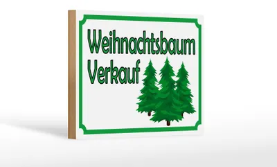 Produktbild von Holzschild Hinweis 18x12cm Weihnachtsbaum Verkauf