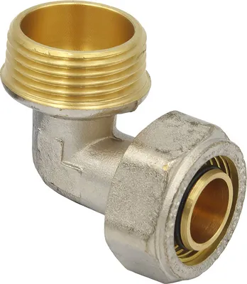 Produktbild von Pipetec Klemmring Schraubfitting Winkel 26x3 mm 90° - 1 Zoll AG Verbundrohr
