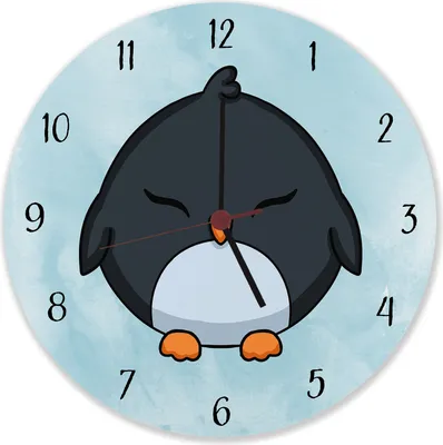Produktbild von Pinguin Kinder Wanduhr aus Alu