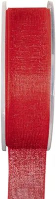 Organza-Band 25 mm x 50 m, rot für Geschenkverpackung