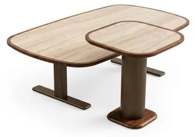 Immagine prodotto di Set per soggiorno, stile moderno, struttura in legno marrone, grande tavolino