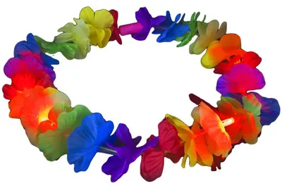 Produktbild von Die Glowhouse leuchtende hawaiianische Blumenkette, LED-Halskette - Nylon
