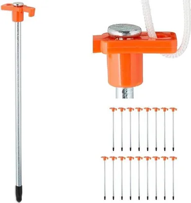 Productafbeelding van Famanu set van 18 tentstokpunten, 25 cm - voor kamperen - oranje