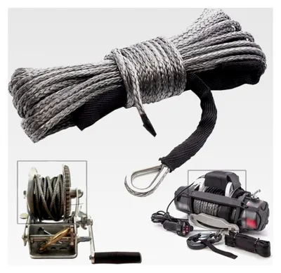 Produktbild von 6 mm x 15 m Kunststoffseil für Seilwinde mit einer Bruchfestigkeit von 7.700 lbs, geeignet für ATV, UTV, Offroad und LKW