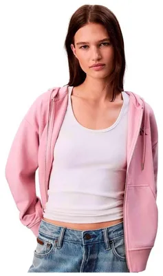 Produktbild von Hoodie Calvin Klein Sudadera con capucha Calvin Klein Monologo French Full Zip rosa mujer für Damen