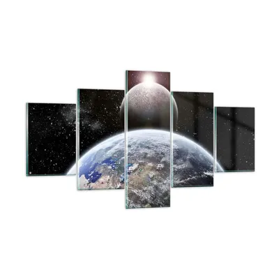 Produktbild von Bilder auf glas - Apokalypse Meteorit Sterne Planet - 125x70cm - Glasbilder - Wandbilder - Kunstdruck - Wanddekoration aus Glas - Glas Bilder - Wandbild auf Glas - GEA125x70-0352