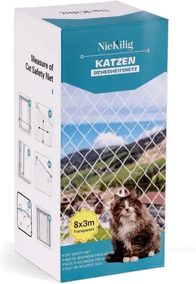 Zdjęcie produktu dla Siatka dla kota 8x3 m, przezroczysta, nylon, na balkon