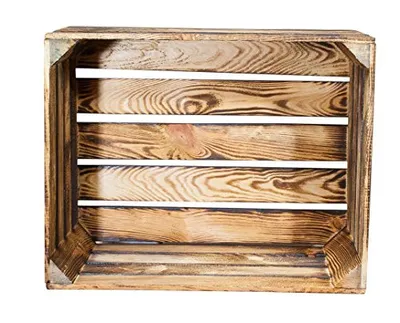 Produktbild von 4er Set  geflammte/flambiert Obstkiste 50cm x 40cm x 30cm Holzkisten Weinkisten Kiste Box Geschenkbox