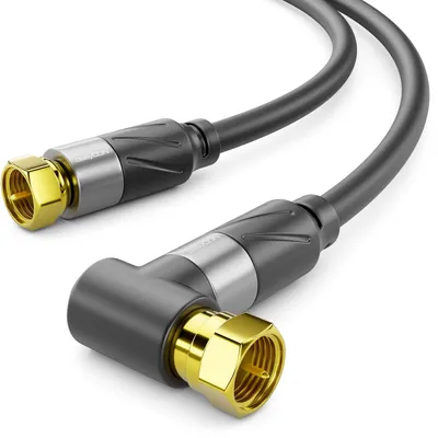 Produktbild von deleyCON 3,0m 4K SAT TV Antennenkabel Winkel Koaxial Kabel F-Stecker