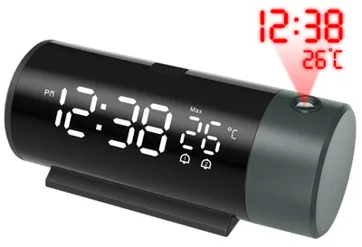 Productafbeelding van Nuvance Digitale Wekker met Projectie - Digitale Klok Slaapkamer - Snooze Functie - Dubbel Alarm - Wekkers Digitaal – Alarmklok