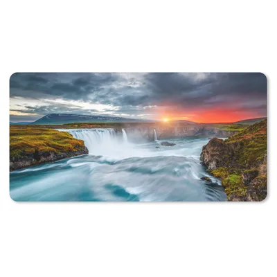 Produktbild von MuchoWow® Mauspad Mousepad Wasserfall - Sonnenuntergang - Natur - Wasser 60x30 cm - Mousepads - Maus Mat - Pad - Mausunterlage - Nachhaltig