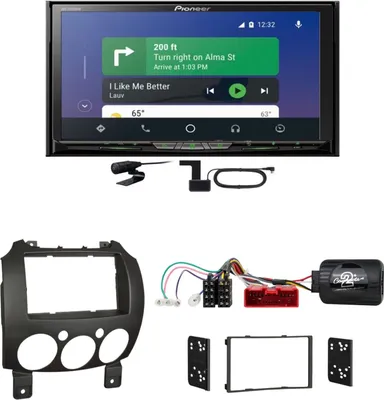 Produktbild von Pioneer AVH-Z9200DAB DAB+ CarPlay Android Auto Einbauset für Mazda 2 2008-2014