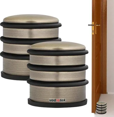 Produktbild von Famanu Türstopper Set von 2 - stilvolle Türpuffer aus patiniertem Edelstahl