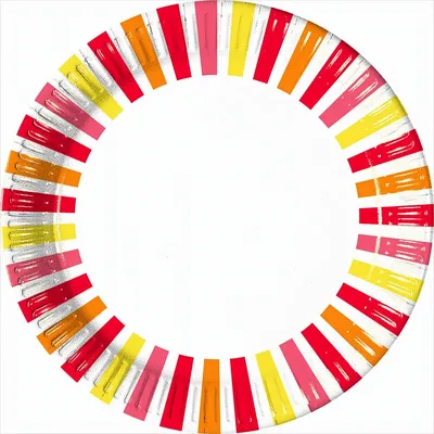 Image de Assiettes en carton à rayures rouges et jaunes - Grandes (23 cm), lot de 10