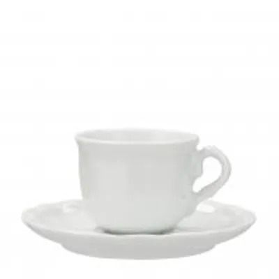 Immagine prodotto di H&H Tazzina da Caffè New Alba con Piattino in Porcellana Bianca 90 ml