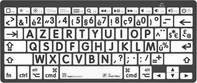 Produktbild von LogicKeyboard XL-Print Black on White BT FR (Mac)