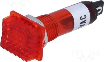 Produktbild von Kontrollleuchte: mit Neonleuchte; konvex; rot; 230VAC; Kunststoff Kontrollleuchten mit Neonröhren