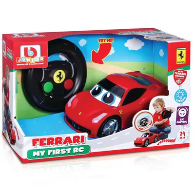 Obrázek produktu pro BB Junior RC - Ferrari 458 Italia se světly a zvuky, dálkový ovladač volant, červená, 27MHz