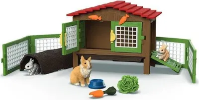 Image de Clapier à Lapins, SCHLEICH 42728 Farm World, Jouet Dès 4 Ans