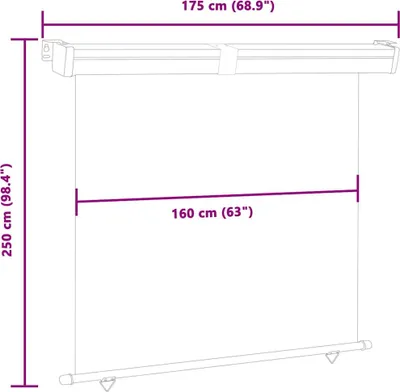 Produktbild von vidaXL Balkon-Seitenmarkise 175x250 cm Grau
