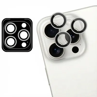 Immagine prodotto di Imoshion, confezione da 2 protezioni in vetro per fotocamera, compatibili con iPhone 15 Pro / 15 Pro Max, colore: titanio bianco