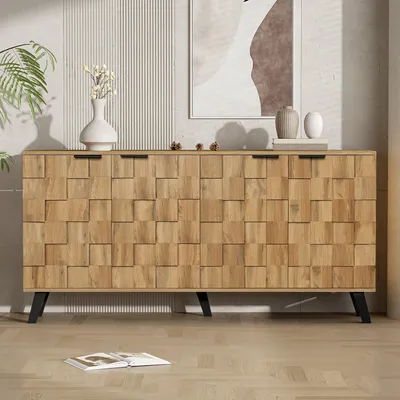 Obrázek produktu pro Komoda – Skříň – Úložná skříň – Skříň – Komoda – Moderní design – 4 dveře – 160,5 x 35,5 x 78 cm
