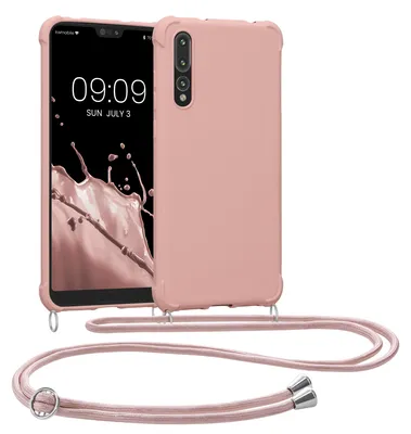 Produktbild von kwmobile Necklace Case kompatibel mit Huawei P20 Pro Hülle - Cover mit Kordel zum Umhängen - Silikon Schutzhülle Perlmutt