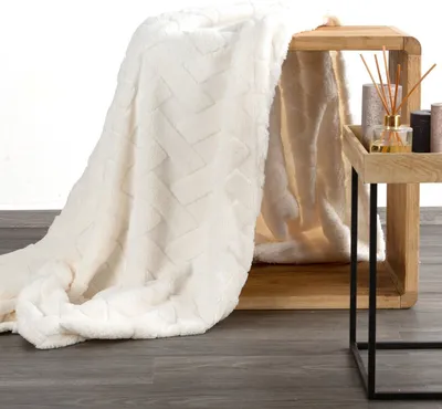 Produktbild von EUROFIRANY | Decke - 170 x 210 cm - cremefarbene Wohndecke - Warm und Dick