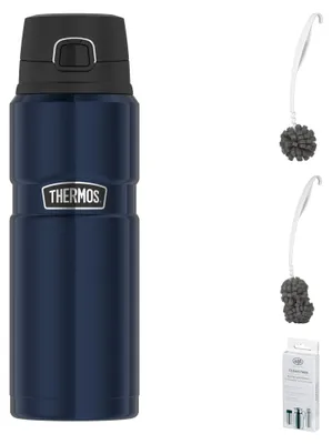 Produktbild von THERMOS STAINLESS KING BOTTLE 0,70 l Trinkflasche 0,7l – Vorteilsset mit Reinigungsbürste CLEAN FIX 30 cm