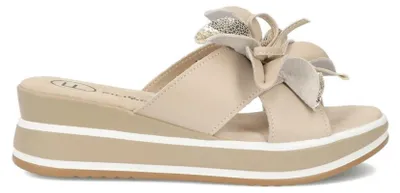 Produktbild von Damen Flipflops aus Naturleder in Beige für den Sommer