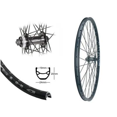 Produktbild von Bärwinkels 28" Vorderrad DH19 Disk schwarz Shimano Deore HB-M5100 CL SSP sz. Sp.Ni.sz.