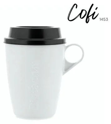 Productafbeelding van Biologisch afbreekbare koffbeker voor onderweg, 400 ml, BPA-vrij, vaatwasmachinebestendig, herbruikbare koffbeker, grijs