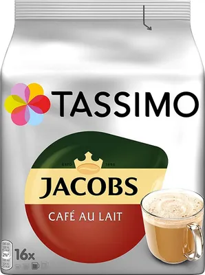 Image de Tassimo Jacobs Café Au Lait | 16 T Disques, capsules de café