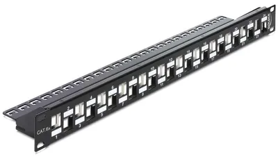 Image de Delock 19? Keystone Patchpanel 24 Port abgestuft schwarz