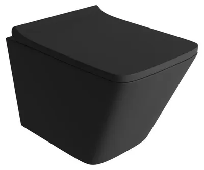 Zdjęcie produktu dla DOMINO Toaleta podwieszana LAGO, czarny mat, 350x510x375 mm