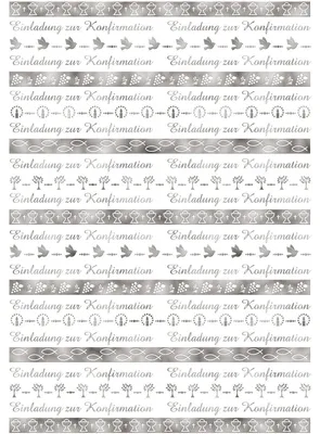 Produktbild von Designkarton 'Bordüren' silber 200g/qm A4 VE=5 Blatt Motiv 1