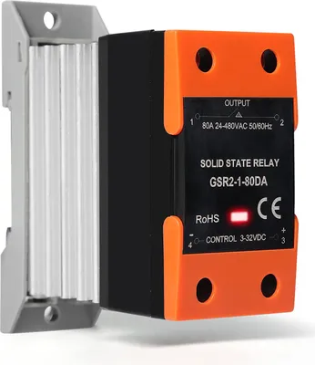 Produktbild von GSR2-1 Einphasen Solid State Relais mit Kühlkörper SSR 80DA DC-Steuerung für Din-Schienenmontage
