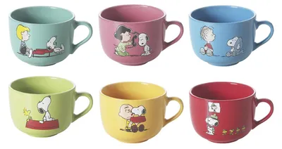 Zdjęcie produktu dla Zestaw 6 kubków jumbo Excelsa Peanuts z kolorowej kamionki