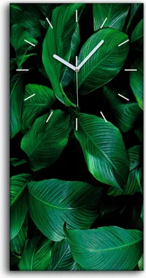 Produktbild von Küche Wohnzimmer Wand Leinwand Uhr 30x60 Gemälde Blumen Blätter Pflanzen Kunst - weiße Hände