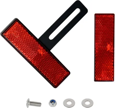 Productafbeelding van Universele Motorfiets E4 achter Rood Smal met Kentekenplaat Reflector Korte T-Holder Cat's Eye Scooter Quad E-Goedgekeurd
