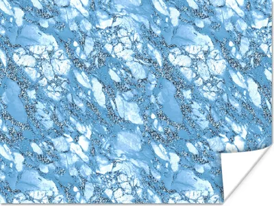 Produktbild von MuchoWow® Poster Marmor - Glitter - Blau 160x120 cm - Foto Plakat