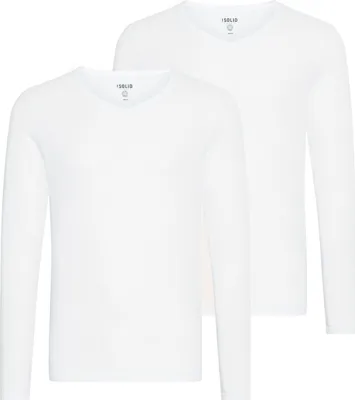 Produktbild von SOLID SDBasil Herren Longsleeve Langarmshirt Shirt Basic im 2er Pack oder 3 er Pack mit V- Ausschnitt im 2er Pack Baumwollmischung Slim fit