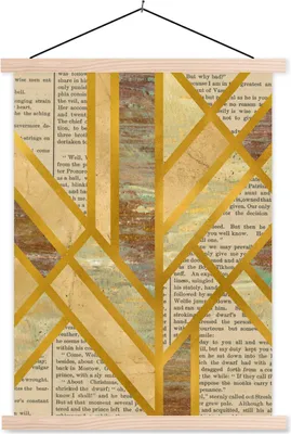 Produktbild von MuchoWow® Textilposter Gold - Marmor - Luxus 40x53 cm mit holzfarbenen Rahmen - Schlafzimmer