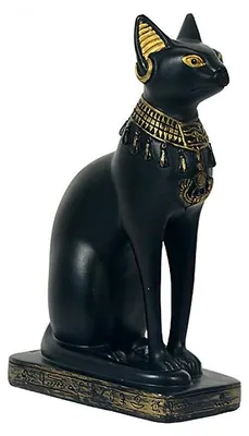 Immagine prodotto di Dea egizia dei gatti Bastet in posizione accovacciata, 13,5 cm